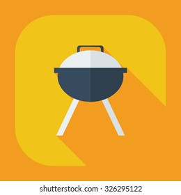 Flat modern design with shadow icons barbecues
