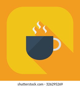 Flat modern design with shadow icons coffee