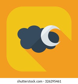 Flat modern design with shadow icons moon