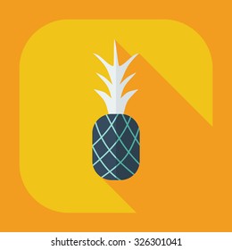 Flat modern design with shadow icons pineapple