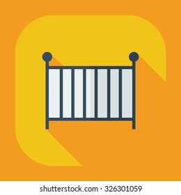 Flat modern design with shadow icons cot