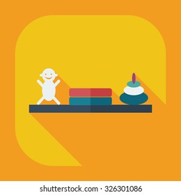 Flat modern design with shadow icons books