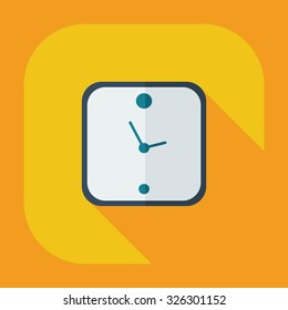 Flat modern design with shadow icons clock