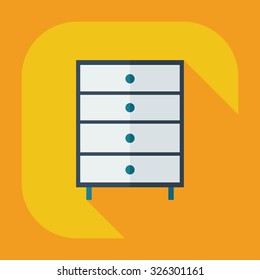 Flat modern design with shadow icons commode