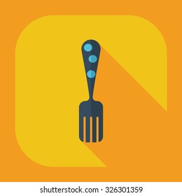 Flat modern design with shadow icons dessert fork