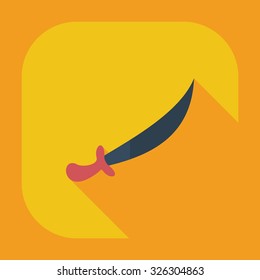Flat modern design with shadow icons sword
