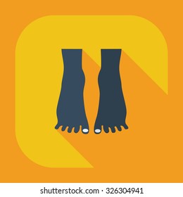 Flat modern design with shadow icons pedicure