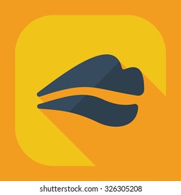 Flat modern design with shadow icons lips
