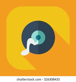Flat modern design with shadow icons music