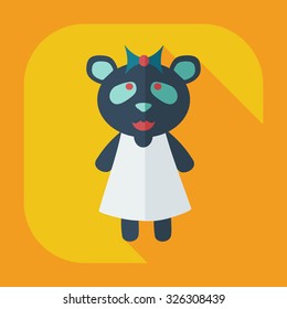 Flat modern design with shadow icons panda girl