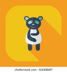 Flat modern design with shadow icons panda is sick