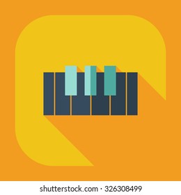 Flat modern design with shadow icons piano