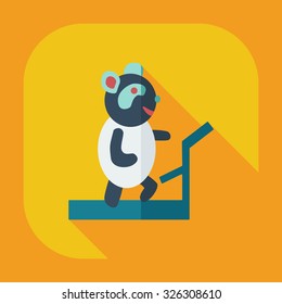 Flat modern design with shadow icons panda athlete