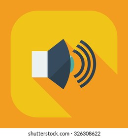Flat modern design with shadow icons sound