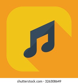 Flat modern design with shadow icons music