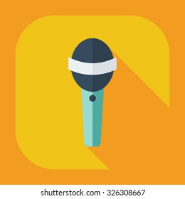 Flat modern design with shadow icons microphone