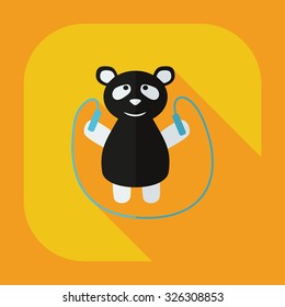 Flat modern design with shadow icons panda athlete