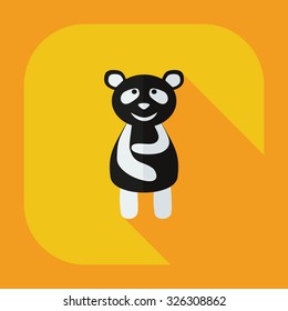 Flat modern design with shadow icons panda is sick