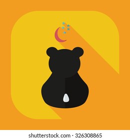 Flat modern design with shadow icons panda love