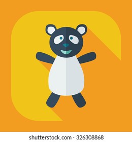 Flat modern design with shadow icons panda athlete
