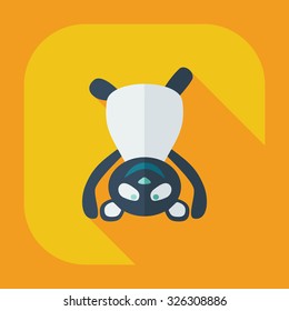 Flat modern design with shadow icons panda athlete