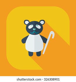Flat modern design with shadow icons panda old man