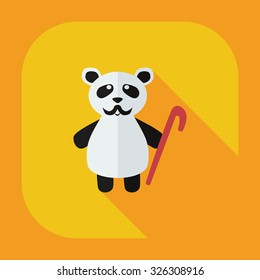 Flat modern design with shadow icons panda old man