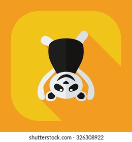 Flat modern design with shadow icons panda athlete