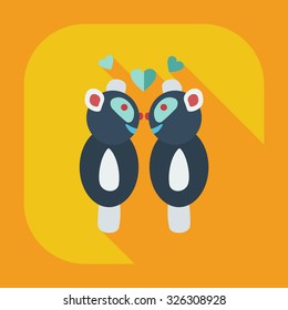 Flat modern design with shadow icons panda love