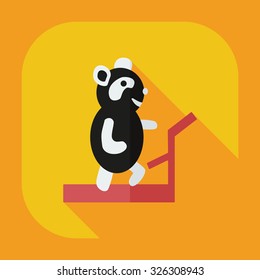 Flat modern design with shadow icons panda athlete