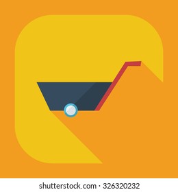Flat modern design with shadow icons wheelbarrow