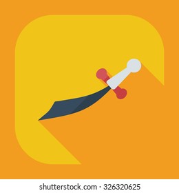 Flat modern design with shadow icons dagger