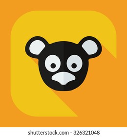 Flat modern design with shadow icons pandas