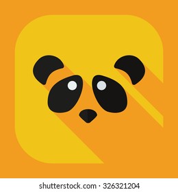 Flat modern design with shadow icons pandas