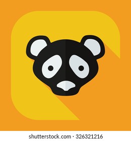 Flat modern design with shadow icons pandas