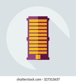 Flat modern design with shadow icons building