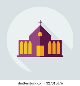 Flat modern design with shadow icons church