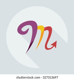Flat modern design with shadow icons scorpion