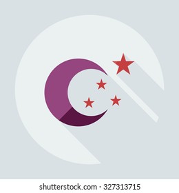Flat modern design with shadow icons moon
