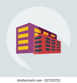 Flat modern design with shadow icons building