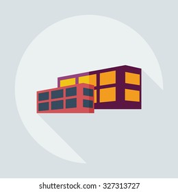 Flat modern design with shadow icons building