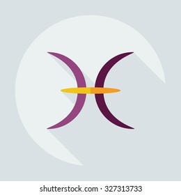 Flat modern design with shadow icons fish