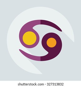 Flat modern design with shadow icons cancer 