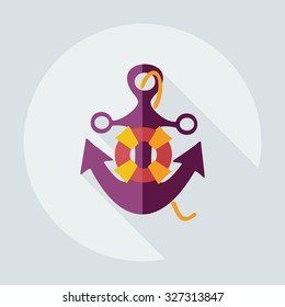 Flat modern design with shadow icons anchor