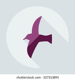Flat modern design with shadow icons seagull