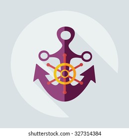 Flat modern design with shadow icons anchor