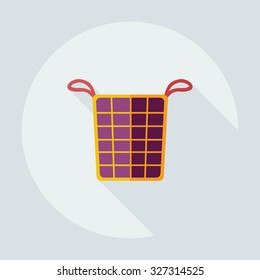 Flat modern design with shadow icons basket of dirty clothes