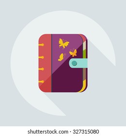 Flat modern design with shadow icons notebook