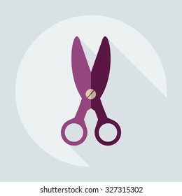 Flat modern design with shadow icons scissors