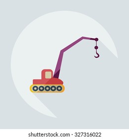 Flat modern design with shadow icons crane